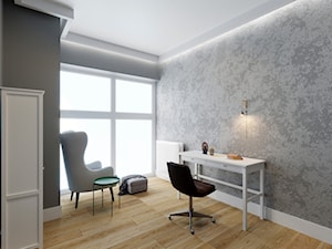 Mieszkanie w stylu industrialnym/nowoczesnym - Średnie w osobnym pomieszczeniu szare biuro, styl industrialny - zdjęcie od Karolina Żaczek