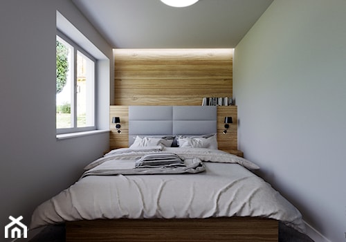Projekt domu w Tychach - Mała szara sypialnia, styl nowoczesny - zdjęcie od Karolina Żaczek