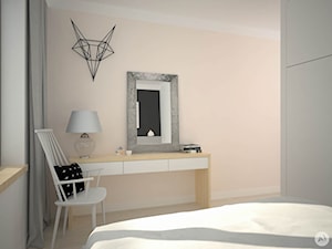 Projekt mieszkania 70 m2 ul. Sasanki, Warszawa - 'makeover' - Średnia beżowa sypialnia, styl skandynawski - zdjęcie od A1Studio