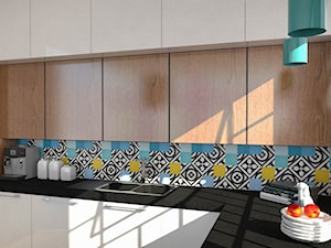 Kuchnia z domieszką koloru o powierzchni około 25 m2 w Warszawie - Kuchnia, styl nowoczesny - zdjęcie od A1Studio