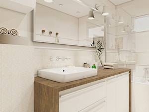 Projekt łazienka w ciepłych kolorach - 'makeover' - Średnia beżowa łazienka, styl nowoczesny - zdjęcie od A1Studio