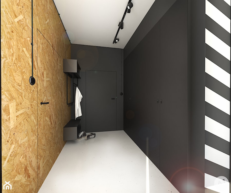 Projekt mieszkania w męskim stylu, Oxford, UK - Hol / przedpokój, styl industrialny - zdjęcie od A1Studio
