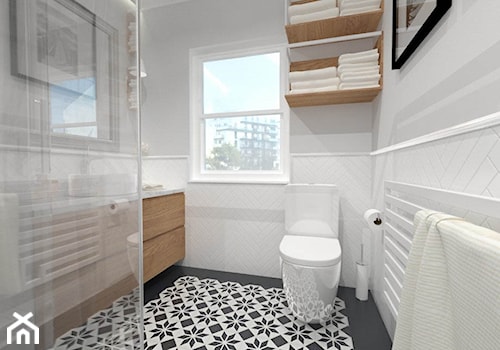Projekt domu 110 m2 Swansea, Walia, GB - Średnia na poddaszu łazienka z oknem, styl nowoczesny - zdjęcie od A1Studio