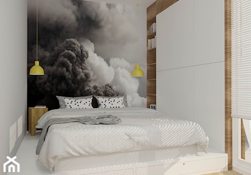 Mieszkanie na Starym Mokotowie Warszawa - Średnia biała sypialnia, styl skandynawski - zdjęcie od A1Studio