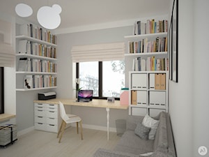 Projekt mieszkania 70 m2 ul. Sasanki, Warszawa - 'makeover' - Biuro, styl skandynawski - zdjęcie od A1Studio