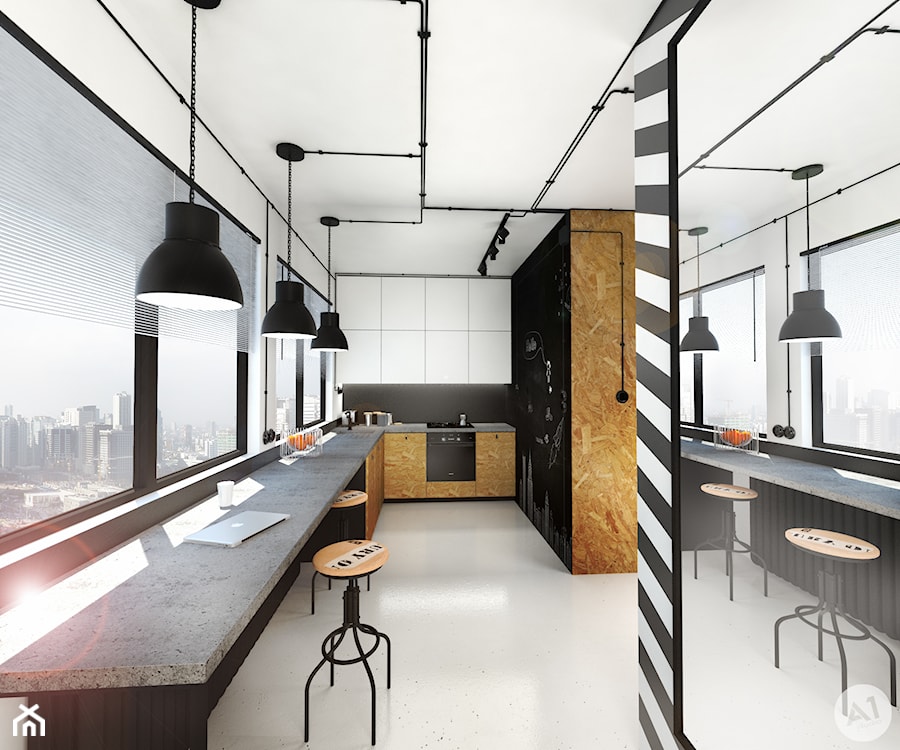 Projekt mieszkania w męskim stylu, Oxford, UK - Kuchnia, styl industrialny - zdjęcie od A1Studio