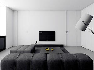 MIESZKANIE W ŁODZI - Duży biały salon, styl minimalistyczny - zdjęcie od INUTI