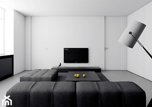 MIESZKANIE W ŁODZI - Duży biały salon, styl minimalistyczny - zdjęcie od INUTI