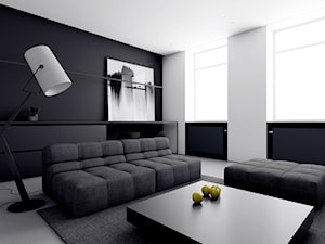 MIESZKANIE W ŁODZI - Średni biały czarny salon, styl minimalistyczny - zdjęcie od INUTI