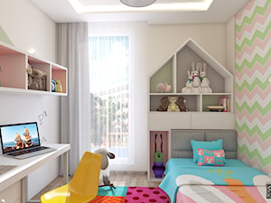 POKóJ DZIEWCZYNKI - Mały biały pokój dziecka dla dziecka dla chłopca dla dziewczynki, styl nowoczesny - zdjęcie od APP TRENDY Autorska Pracownia Projektowa