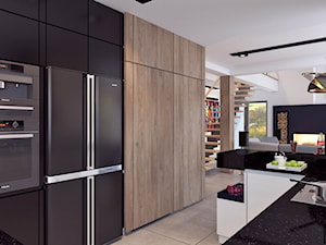 Średnia otwarta z salonem z kamiennym blatem kuchnia, styl nowoczesny - zdjęcie od APP TRENDY Autorska Pracownia Projektowa