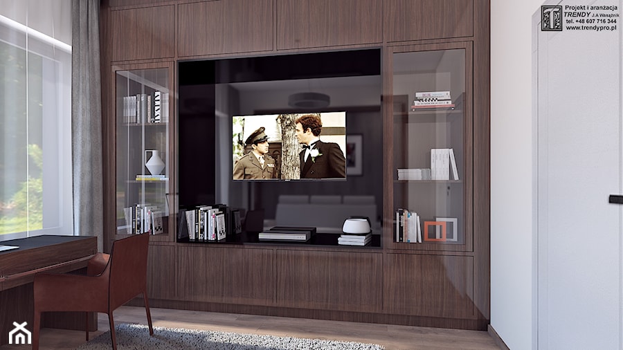 gabinet - Średnie w osobnym pomieszczeniu z sofą białe biuro, styl tradycyjny - zdjęcie od APP TRENDY Autorska Pracownia Projektowa