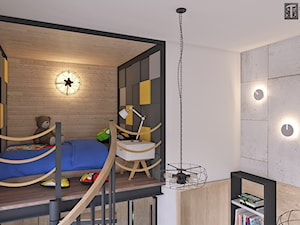 duży pokój chłopięcy - Średni czarny pokój dziecka dla dziecka dla chłopca dla dziewczynki, styl skandynawski - zdjęcie od APP TRENDY Autorska Pracownia Projektowa