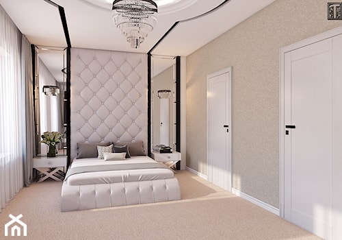 Sypialnia GLAM - Średnia beżowa sypialnia, styl glamour - zdjęcie od APP TRENDY Autorska Pracownia Projektowa