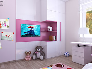pokoj dziewczynki 1 - Średni biały różowy pokój dziecka dla dziecka dla dziewczynki, styl nowoczesny - zdjęcie od APP TRENDY Autorska Pracownia Projektowa