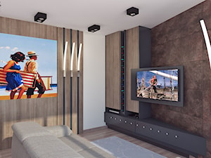 mieszkanie 3 - Mały biały brązowy salon - zdjęcie od APP TRENDY Autorska Pracownia Projektowa