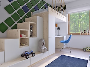pokój chłopca 333 - Mały biały pokój dziecka dla dziecka dla chłopca dla dziewczynki, styl skandynawski - zdjęcie od APP TRENDY Autorska Pracownia Projektowa