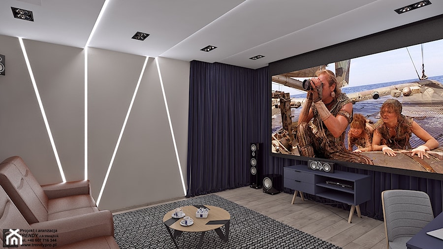 pokój kinowy - Biuro, styl nowoczesny - zdjęcie od APP TRENDY Autorska Pracownia Projektowa