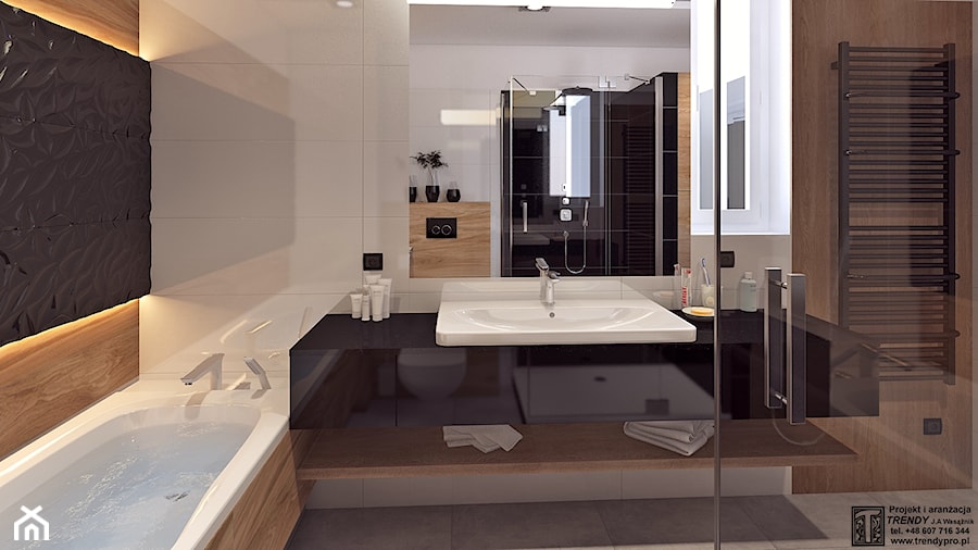 Łazienka 2 - Średnia łazienka, styl nowoczesny - zdjęcie od APP TRENDY Autorska Pracownia Projektowa