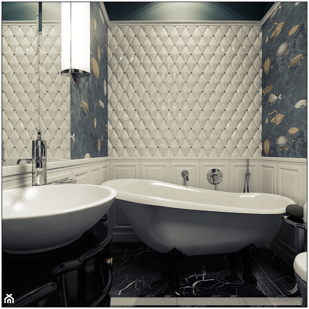 Łazienka- klasyczna - Średnia bez okna z marmurową podłogą łazienka, styl tradycyjny - zdjęcie od 2k-architektura - Homebook
