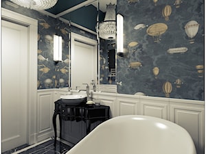 Łazienka- klasyczna - Mała bez okna z marmurową podłogą łazienka, styl tradycyjny - zdjęcie od 2k-architektura