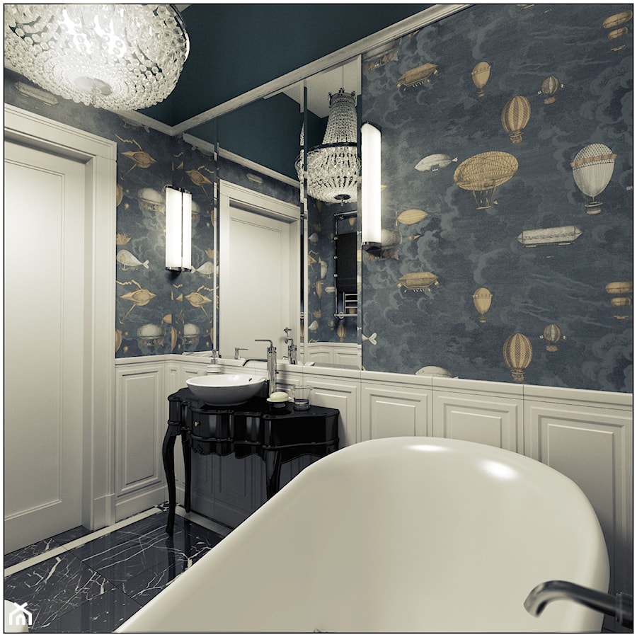 Łazienka- klasyczna - Mała bez okna z marmurową podłogą łazienka, styl tradycyjny - zdjęcie od 2k-architektura