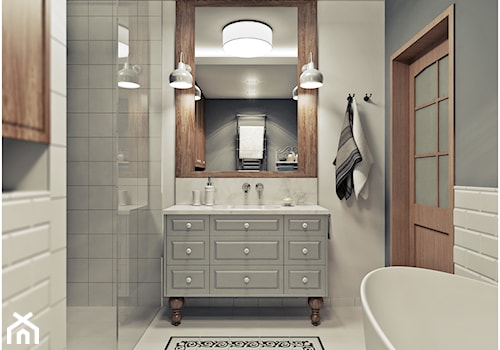 Łazienka - Średnia łazienka, styl vintage - zdjęcie od 2k-architektura