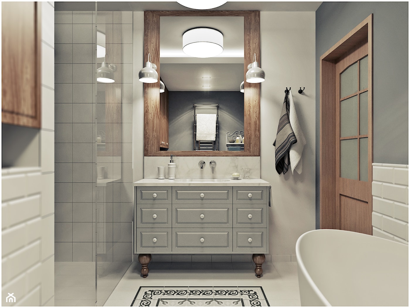 Łazienka - Średnia łazienka, styl vintage - zdjęcie od 2k-architektura - Homebook