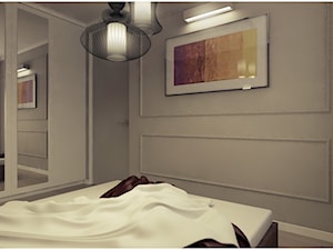 Sypialnia - Mała szara sypialnia, styl glamour - zdjęcie od 2k-architektura
