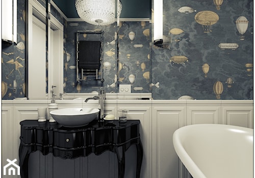 Łazienka- klasyczna - Średnia bez okna z marmurową podłogą łazienka, styl tradycyjny - zdjęcie od 2k-architektura