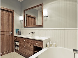 Łazienka retro - Średnia beżowa łazienka w bloku bez okna, styl vintage - zdjęcie od 2k-architektura