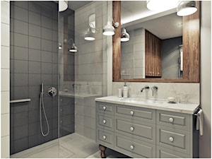 Łazienka - Średnia z punktowym oświetleniem łazienka, styl vintage - zdjęcie od 2k-architektura