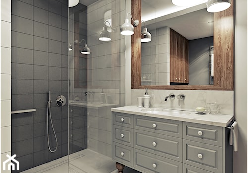 Łazienka - Średnia z punktowym oświetleniem łazienka, styl vintage - zdjęcie od 2k-architektura