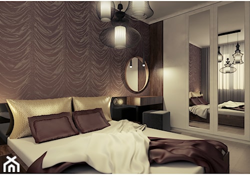Sypialnia - Średnia szara sypialnia, styl glamour - zdjęcie od 2k-architektura