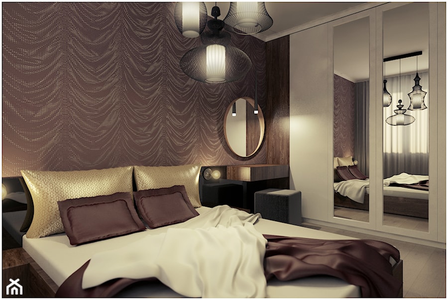 Sypialnia - Średnia szara sypialnia, styl glamour - zdjęcie od 2k-architektura