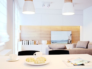 MIESZKANIE W KRAKOWIE - Średnia biała jadalnia w salonie, styl nowoczesny - zdjęcie od KOBE STUDIO