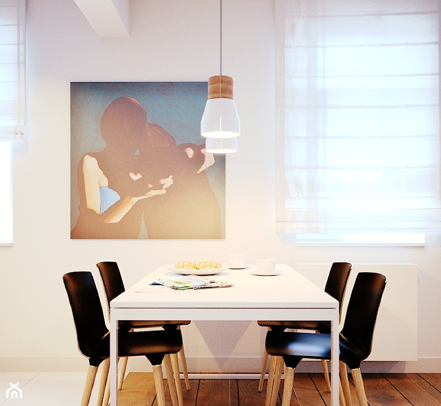 MIESZKANIE W KRAKOWIE - Mała szara jadalnia jako osobne pomieszczenie, styl nowoczesny - zdjęcie od KOBE STUDIO