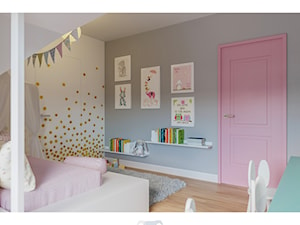Dom 160 - Średni biały szary pokój dziecka dla dziecka dla nastolatka dla dziewczynki, styl nowocz ... - zdjęcie od BLUETARPAN