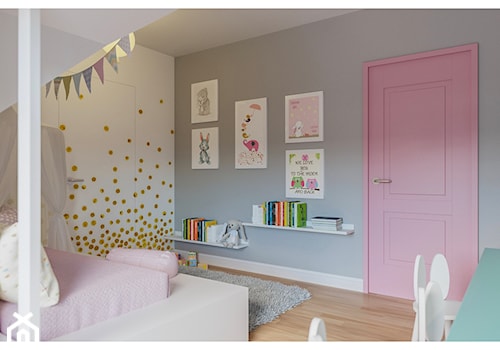 Dom 160 - Średni biały szary pokój dziecka dla dziecka dla nastolatka dla dziewczynki, styl nowoczesny - zdjęcie od BLUETARPAN