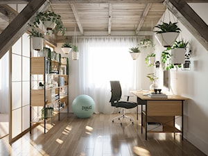 M20 - Duże w osobnym pomieszczeniu białe biuro, styl prowansalski - zdjęcie od BLUETARPAN