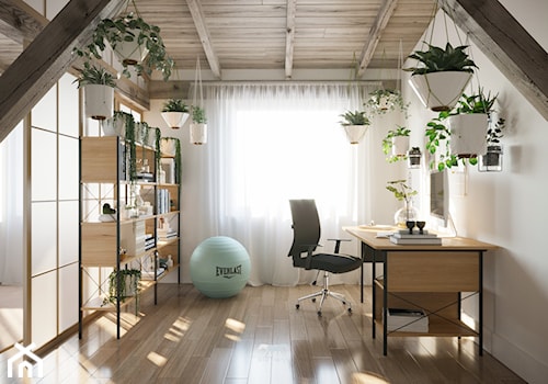 M20 - Duże w osobnym pomieszczeniu białe biuro, styl prowansalski - zdjęcie od BLUETARPAN