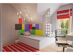 Dom 160 - Średni szary pokój dziecka dla nastolatka dla chłopca dla dziewczynki, styl nowoczesny - zdjęcie od BLUETARPAN