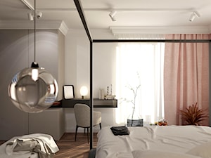 M90 - Duża biała sypialnia, styl nowoczesny - zdjęcie od BLUETARPAN