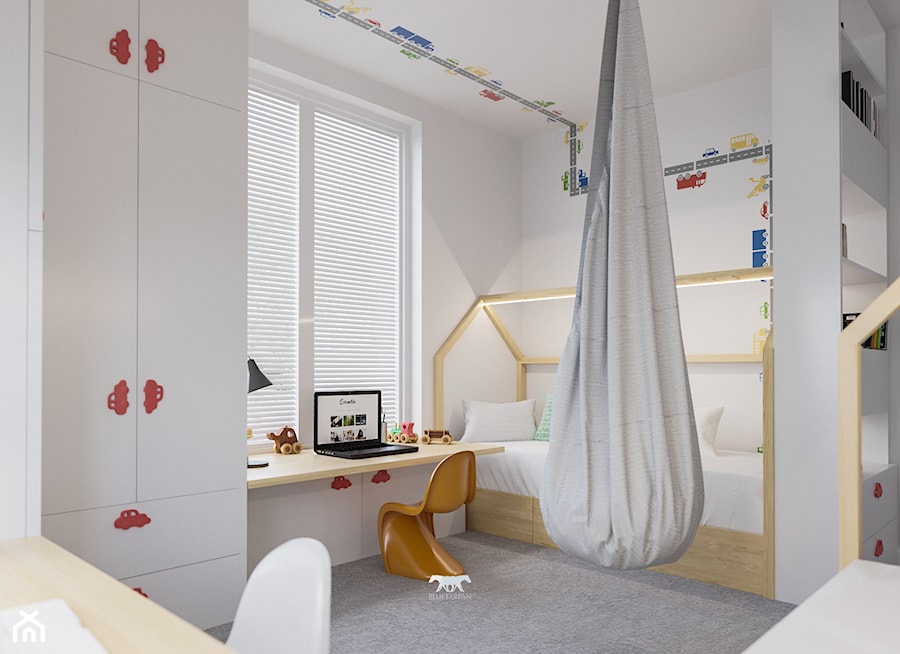 M78 - Mały biały pokój dziecka dla dziecka dla chłopca dla rodzeństwa - zdjęcie od BLUETARPAN