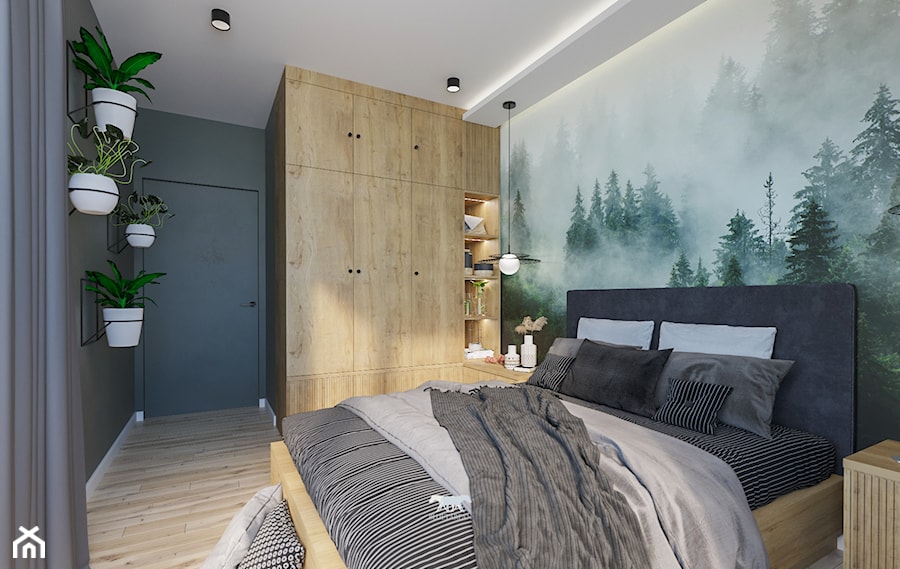 M53 - Średnia szara sypialnia, styl nowoczesny - zdjęcie od BLUETARPAN