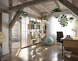 M20 - Duże w osobnym pomieszczeniu białe biuro, styl prowansalski - zdjęcie od BLUETARPAN - Homebook