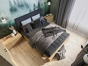 M53 - Średnia szara zielona sypialnia, styl nowoczesny - zdjęcie od BLUETARPAN