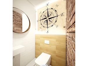 Dom 160 - Mała bez okna z lustrem łazienka, styl prowansalski - zdjęcie od BLUETARPAN