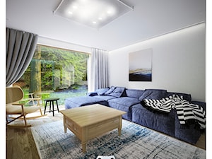 Dom 160 - Duży biały salon, styl prowansalski - zdjęcie od BLUETARPAN