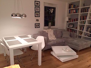metamorfoza mieszkania w Gdyni - Średnia biała jadalnia w salonie, styl nowoczesny - zdjęcie od home2sell